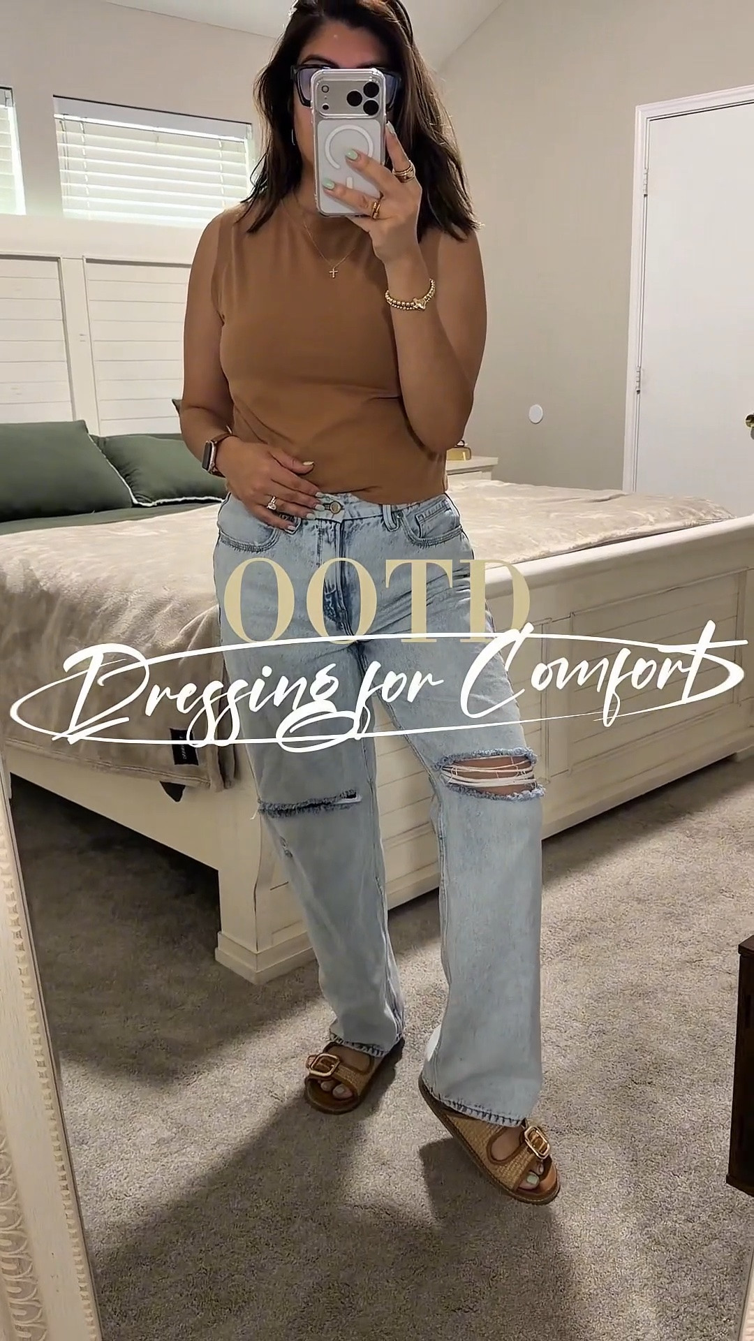 Dressing for Comfort❣️Shirt & Sandals from Targets 2025 summer collection. I added similar products below. Jeans are Good American size 8!

#LTKmomlife #LTKootd #LTKgrwm