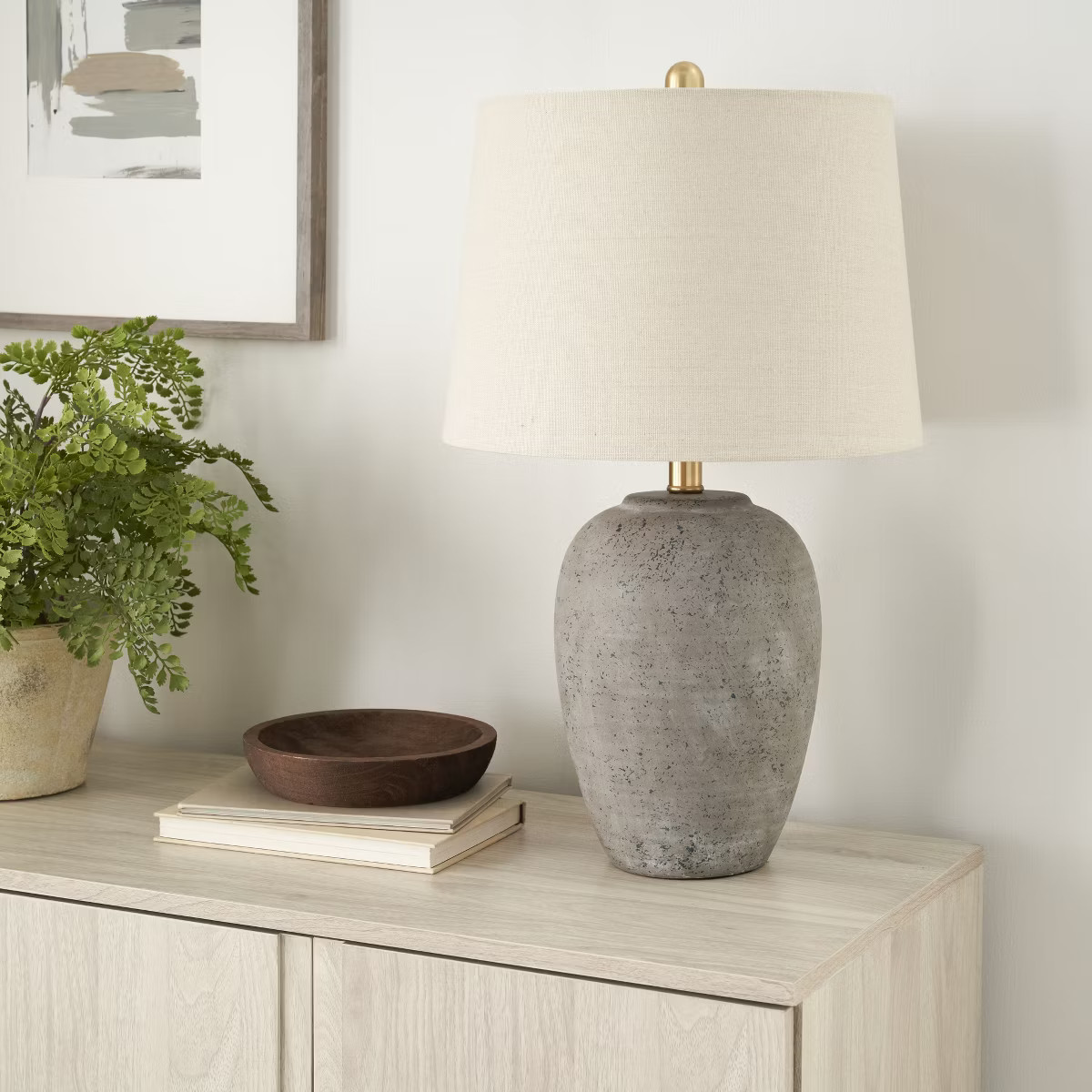 23" Farmhouse Ceramic Urn Pot Table Lamp - Nourison | Target