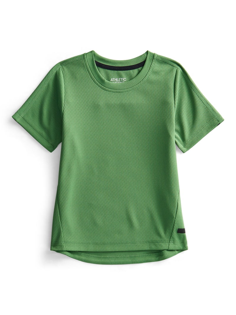 Athletic Works Boys Textured Performance Tee with Short Sleeves, Sizes 4-18 & Husky | Walmart (US)