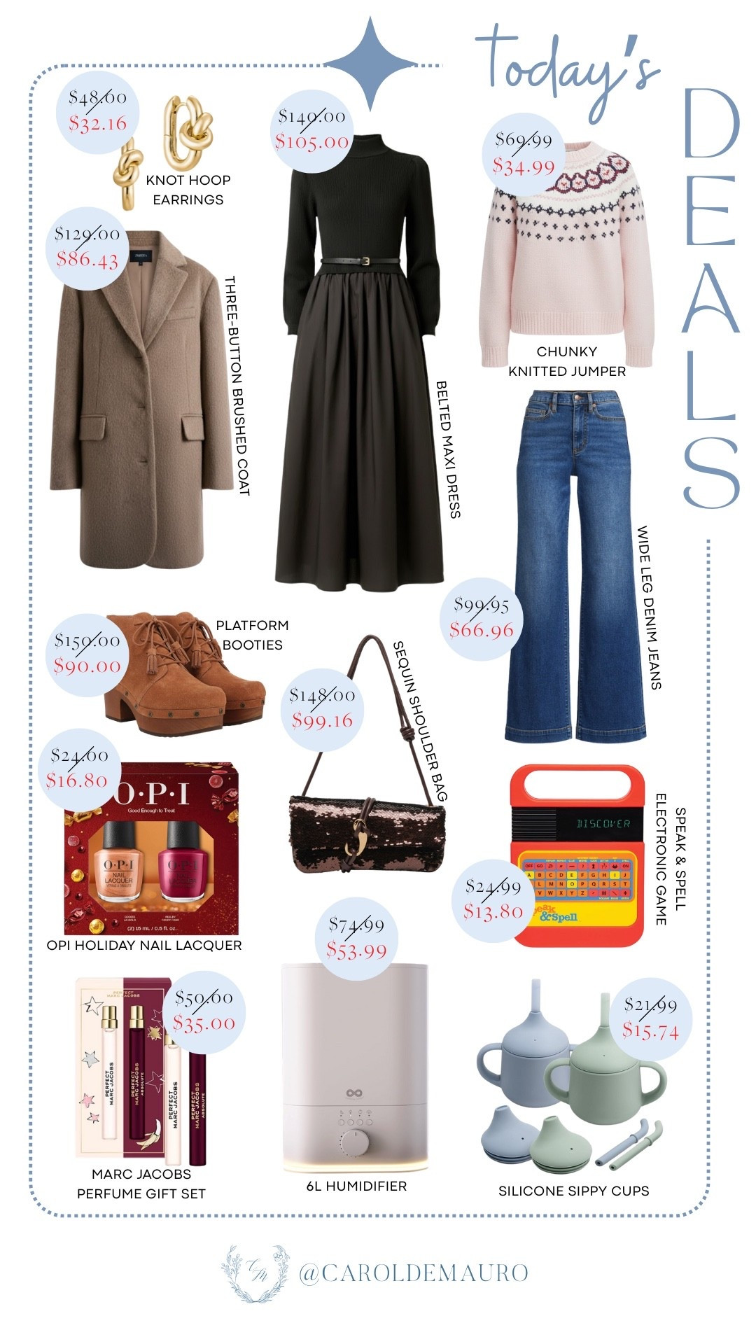Major deals alert for today! Your winter wardrobe, from chunky knitted jumpers to wide-leg denim jeans, just got a whole lot better. Treat yourself to these platform booties or the Marc Jacobs perfume gift set, and don't forget the humidifier for the home. Happy shopping!

todays deals, winter outfit, casual chic, fashion accessories, beauty finds, home decor, toddler feeding, on sale now, gift ideas

#LTKSaleAlert #LTKBeauty #LTKHome