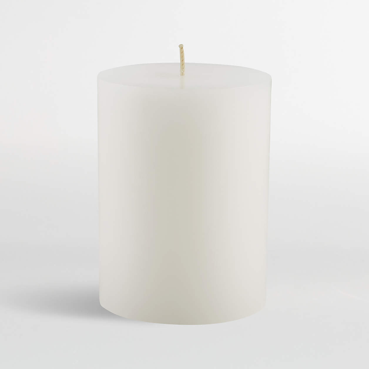 White Pillar Candle 3"x4" + Reviews | Crate & Barrel | Crate & Barrel