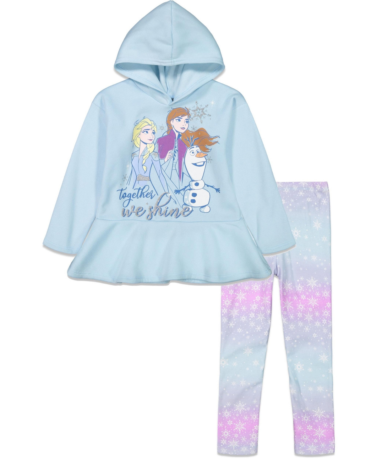 Disney Girls Frozen Olaf Princess Anna Queen Elsa Fleece Hoodie and Leggings Outfit Set to - Frozen | Macy's
