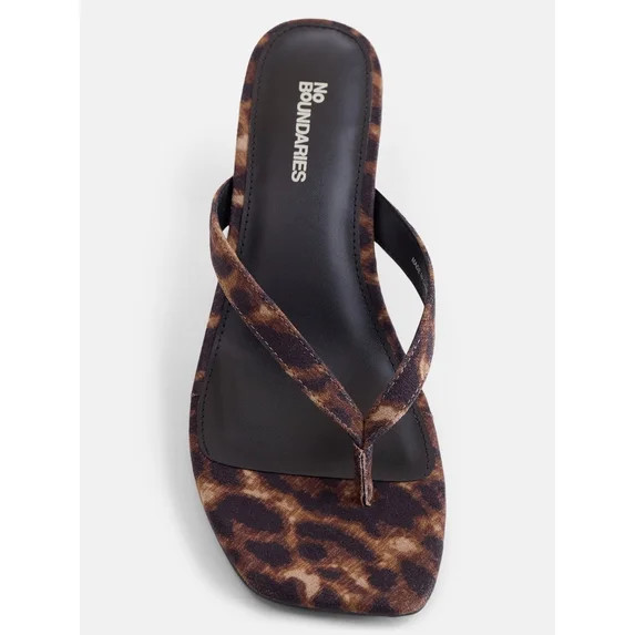 No Boundaries Women's Kitten Heel Thong Sandals | Walmart (US)