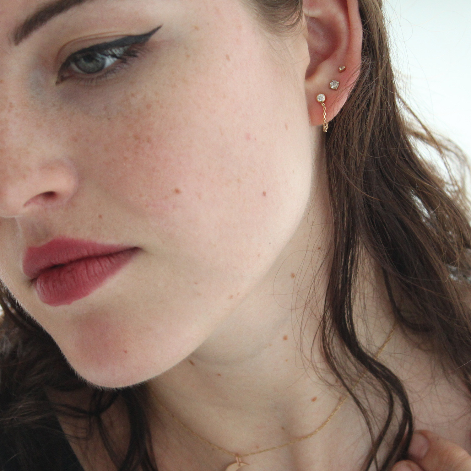 Chained to My Heart Diamond Earring, Petite (single) | Catbird