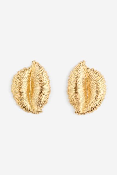 Leaf-shaped Earrings - Gold-colored - Ladies | H&M US | H&M (US + CA)