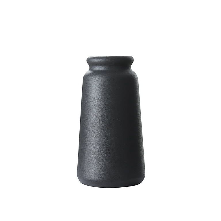 Solid Black 8.67" Matte Grit Ceramic Vase - Walmart.com | Walmart (US)