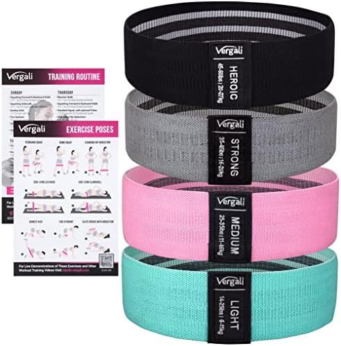 Vergali Fabric Booty Bands for Women Butt and Legs. Set of 4 Non Slip Cloth Resistance Working Ou... | Amazon (US)