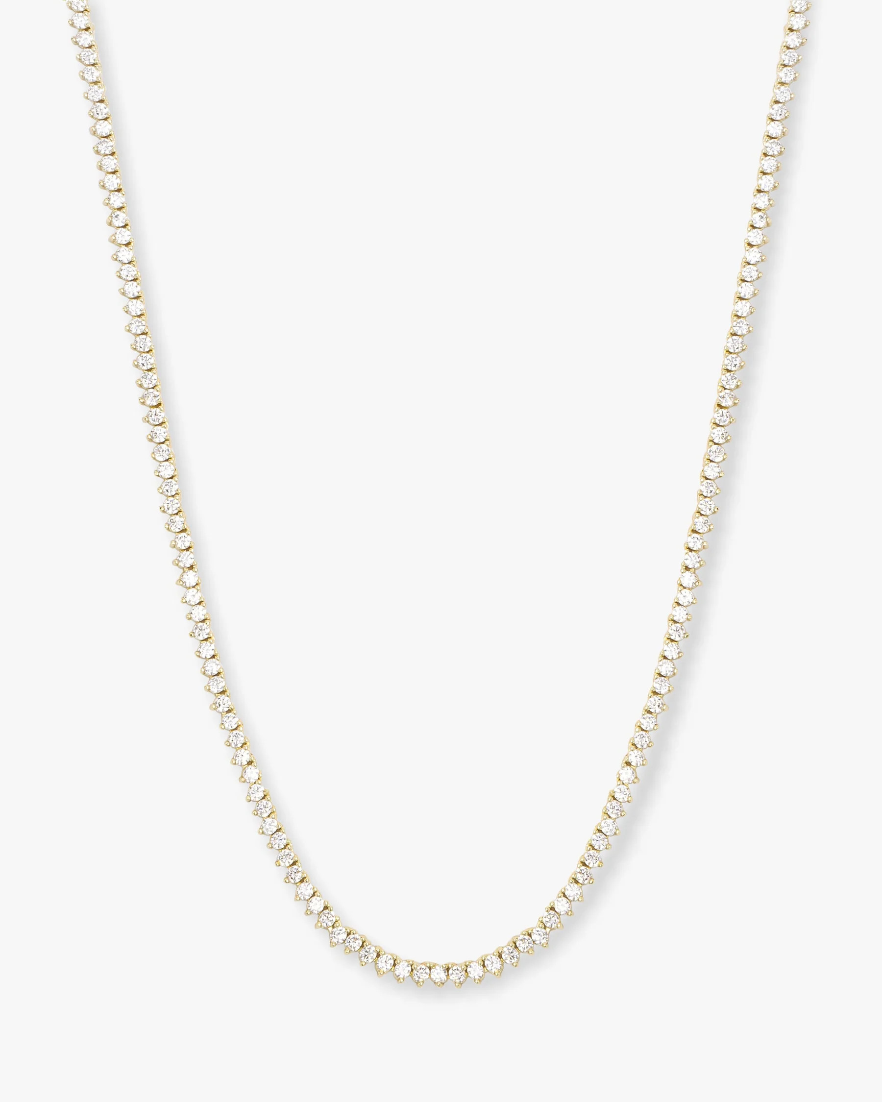 Not Your Basic Graduated Tennis Necklace 16" - Gold|White Diamondettes | Melinda Maria Jewelry