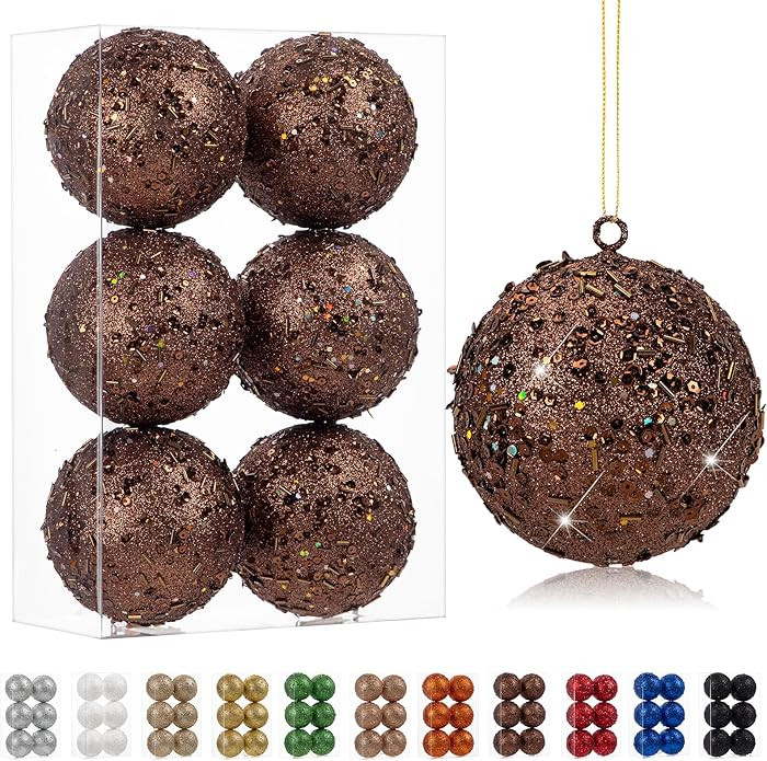 4" Large Christmas Balls Ornaments 6 Pcs Shatterproof Big Bronze Christmas Ornaments for Tree Bul... | Amazon (US)