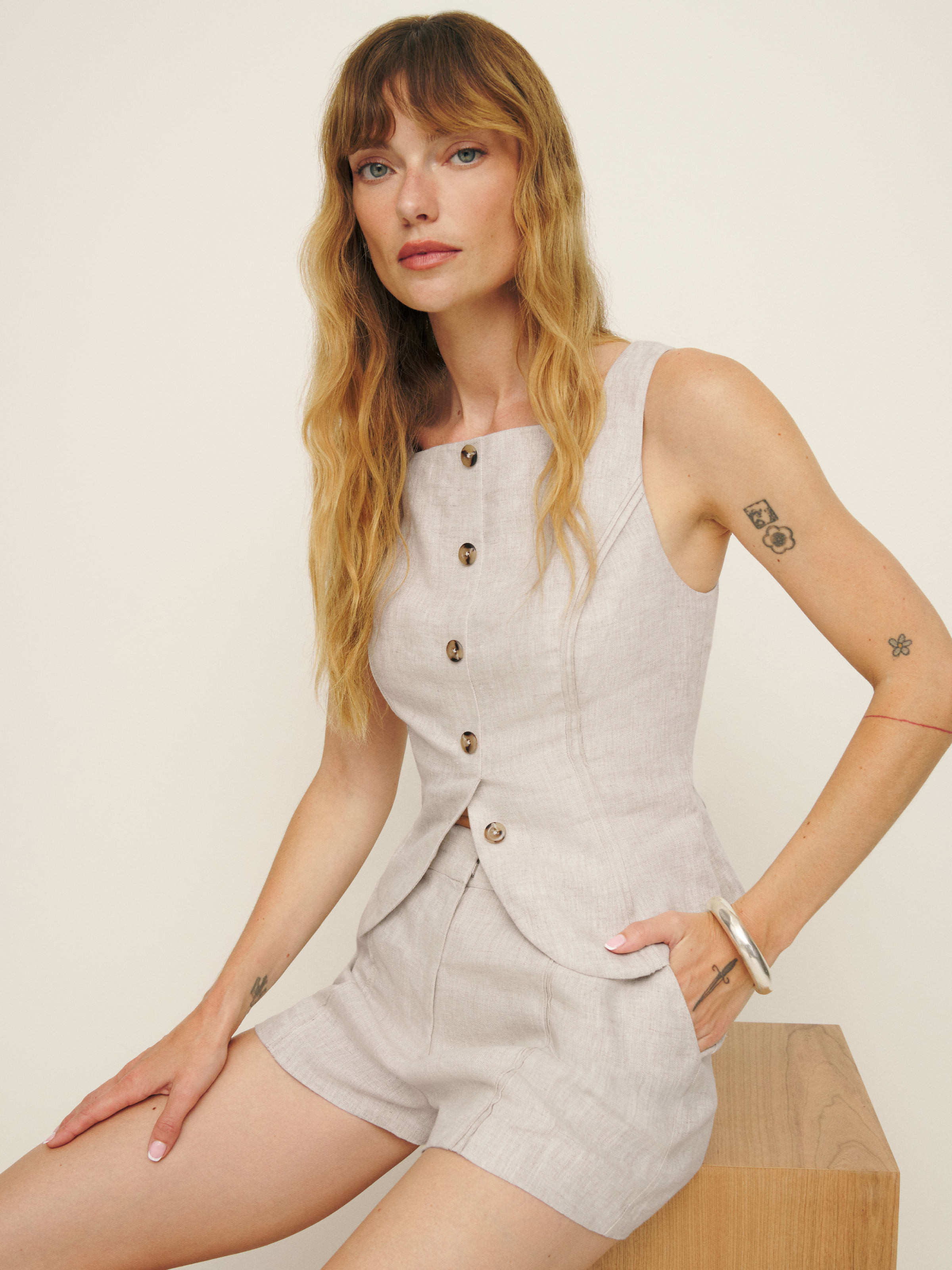 Emily Linen Two Piece | Reformation (Global)