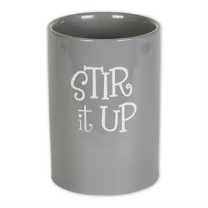 Gray Stir It Up Ceramic Utensil Holder 5.25 x 7.5 | Cymax