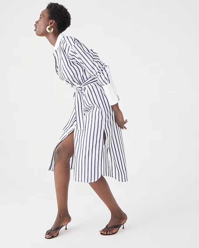 Marie Marot X J.Crew tie-waist shirtdress in Thomas Mason® cotton poplin | J.Crew US