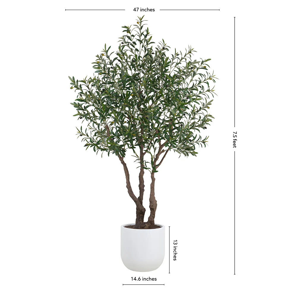 7.5 ft Faux Potted Olive Tree | CG Hunter