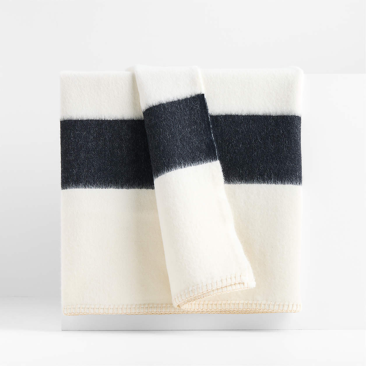 Blacksaw Mason 50"x70" Alpaca Ivory Throw Blanket | Crate & Barrel | Crate & Barrel