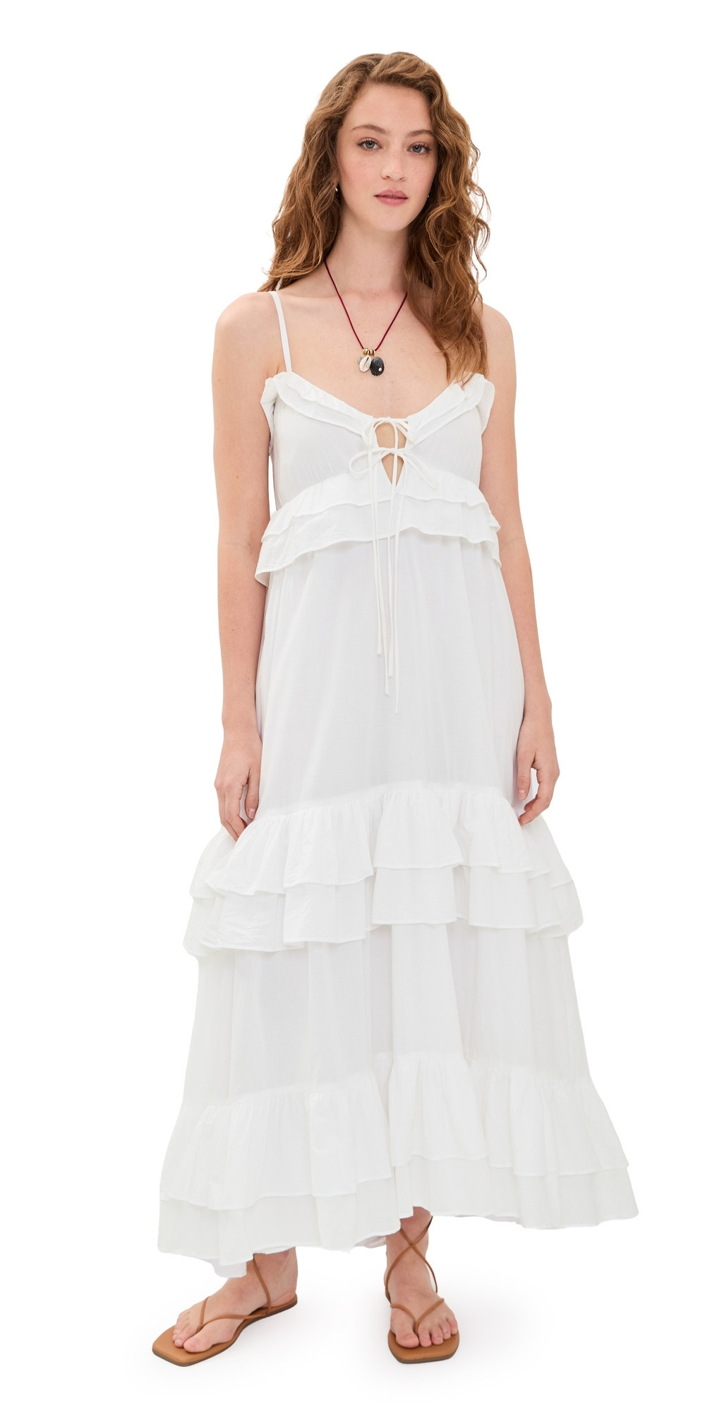 Show Me Your Mumu Freya Maxi Dress White Voile M | Shopbop