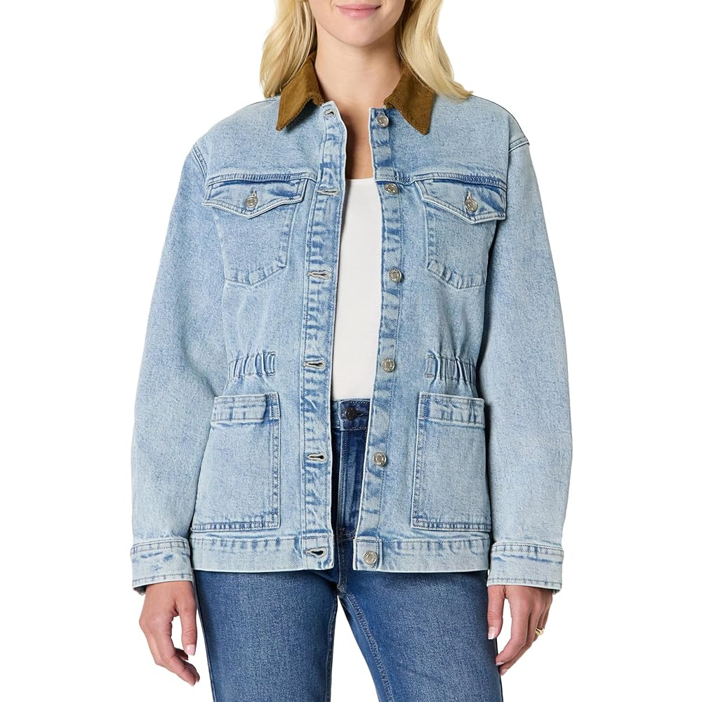 Amazon Essentials Women's Regular-Fit Low Stretch Denim Cinched Waist Barn Jacket | Amazon (US)