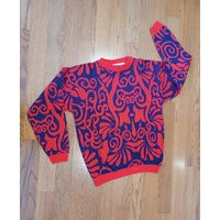 1980S Red & Blue Pullover Sweater - Men's L/Wm's Xl | Etsy (US)
