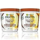 Garnier Fructis Nourishing Treat 1 Minute Hair Mask with Moisturizing Coconut Extract 13.5 Fluid Oun | Amazon (US)