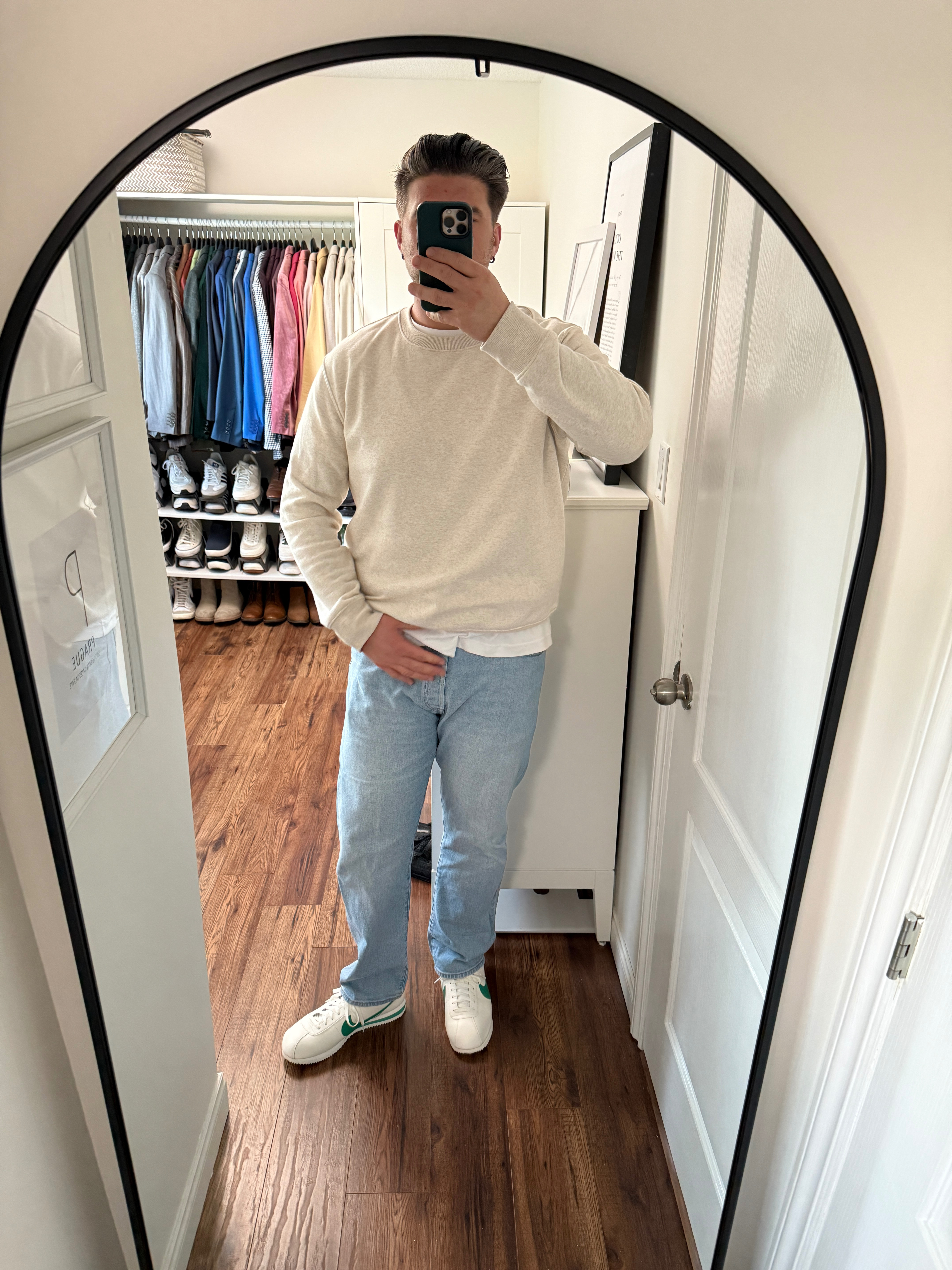 Spring styling using the sandwich method 

 #LTKOver40 #LTKMidsize #LTKMens