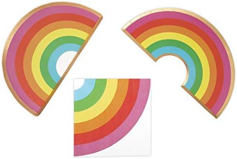 Andaz Press Rainbow Party Plates and Lunch Napkins Set for 50 Guests, Rainbow Party Supplies, 50 ... | Amazon (US)