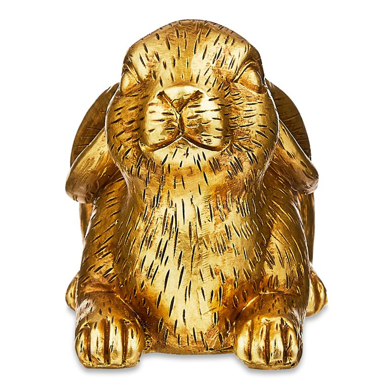 Easter Metallic Gold Resin Laying Bunny, 3 in, by Way To Celebrate - Walmart.com | Walmart (US)