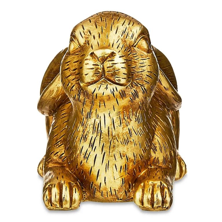 Easter Metallic Gold Resin Laying Bunny, 3 in, by Way To Celebrate - Walmart.com | Walmart (US)