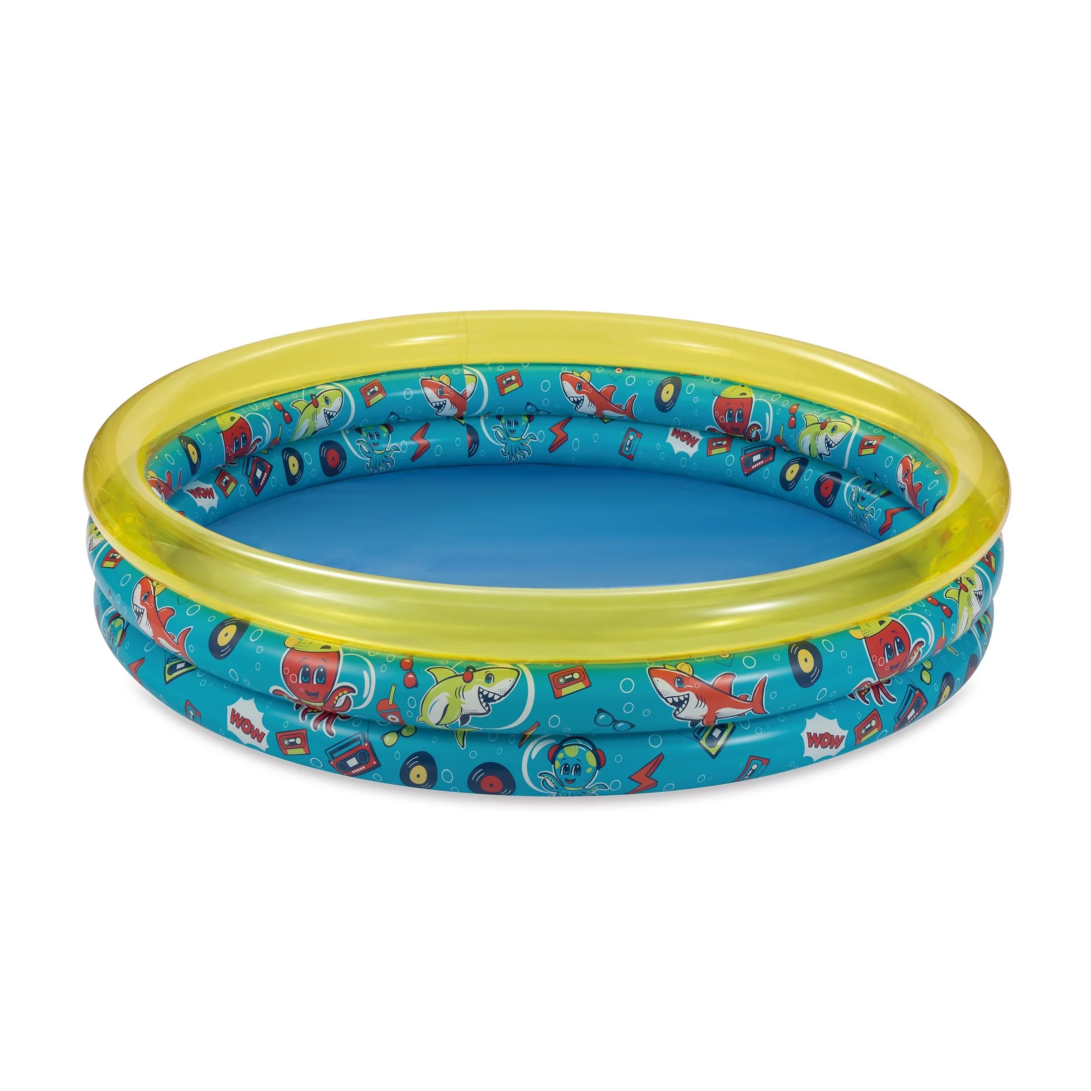 Round Inflatable 3-Ring Kiddie Splash Play Pool, Yellow, For Kids, Age 2 & up, Unisex | Walmart (US)