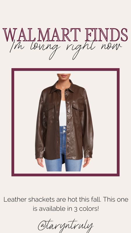 Walmart fashion - leather shacket - midsize - fall fashion - size 14

#LTKcurves #LTKstyletip #LTKSeasonal