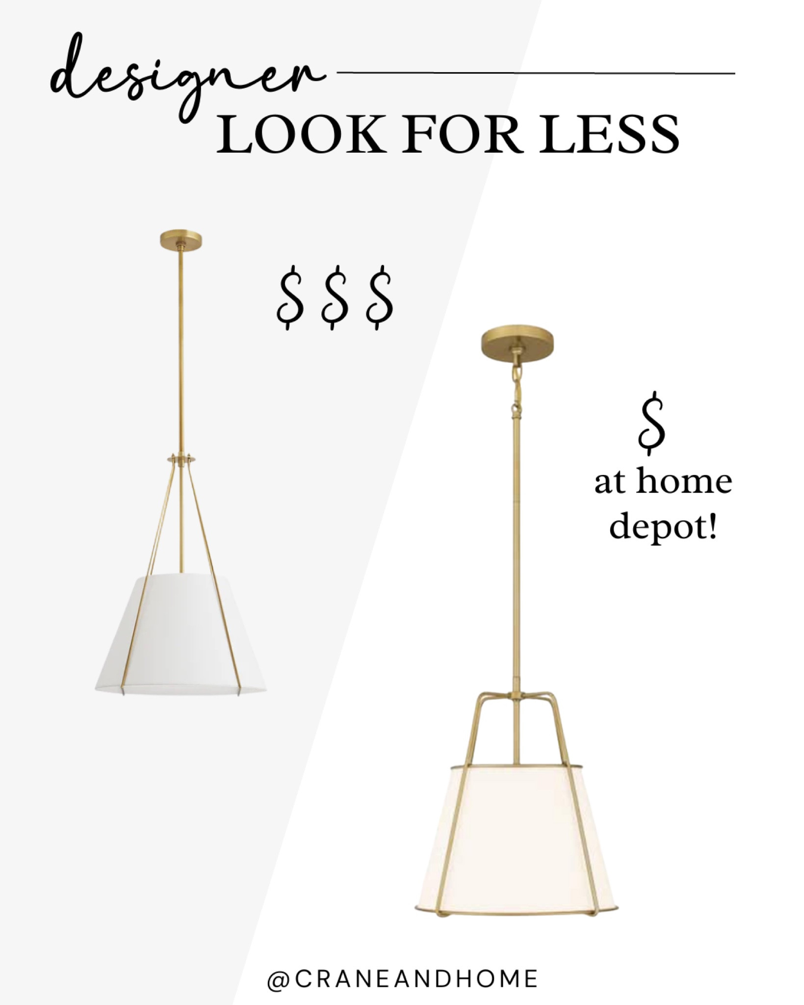 Our most popular dupe - Studio Mcgee vs Home Depot! The perfect pendant lights for a kitchen island!

Gold pendant, luxe for less, traditional, modern, California casual, coastal, budget friendly



#LTKhome #LTKstyletip