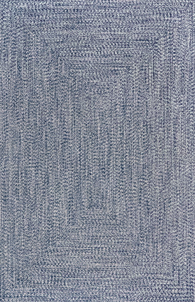 Light Blue Solid Braided Indoor/Outdoor 5' x 8' Area Rug | Rugs USA