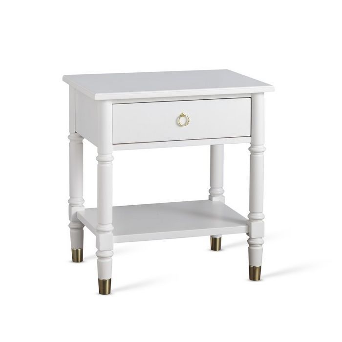 Jillian One Drawer Nightstand in White - Comfort Pointe | Target