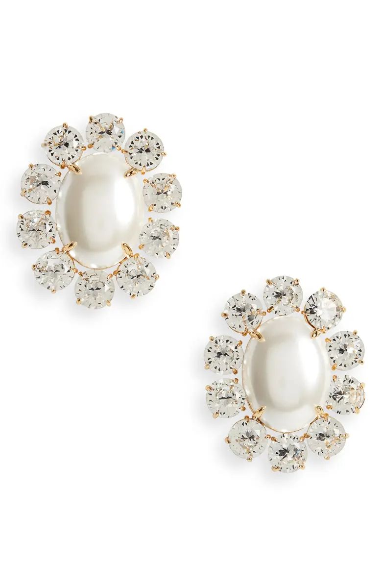 Lele Sadoughi x Atlantic-Pacific Imitation Pearl & Crystal Stud Earrings | Nordstrom | Nordstrom
