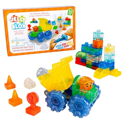 Jelly Blox Construction Dump Truck Set | 30 Pieces | Toddler & Preschool Building Blocks Kids Can Squeeze, Stretch, Squish | MESH ACCREDITED | Safety Tested & Ouch-Free | Sensory Play Toy Ages 2+ | Amazon (US)