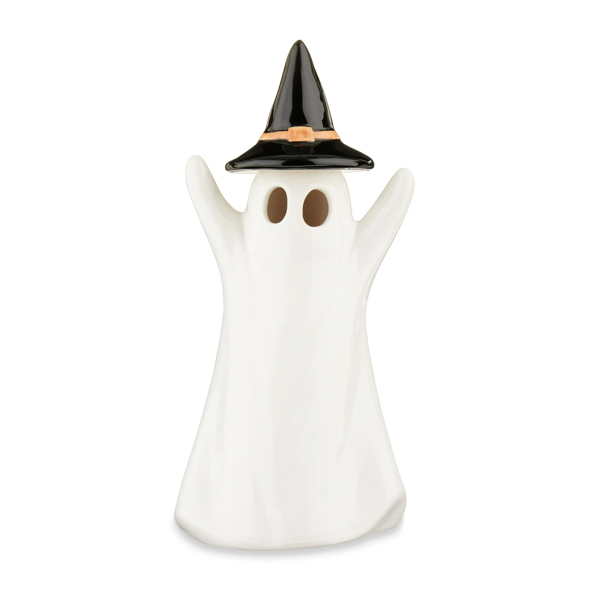 Halloween White Ceramic Light-Up Ghost Decorations, 4 in x 3.25 in x 8.5 in, by Way To Celebrate | Walmart (US)