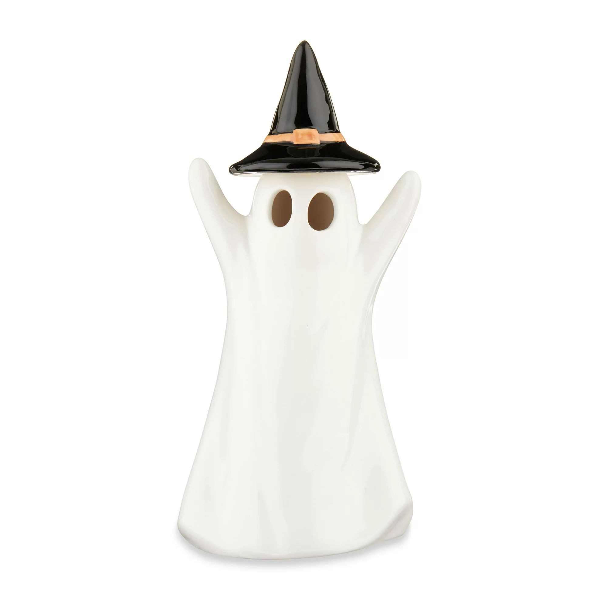 Halloween White Ceramic Light-Up Ghost Decorations, 4 in x 3.25 in x 8.5 in, by Way To Celebrate | Walmart (US)