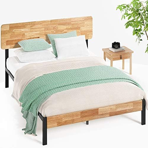 Amazon.com: Zinus Olivia Metal and Wood Platform Bed with Wood Slat Support, Queen,HBPBB-14Q,Blac... | Amazon (US)