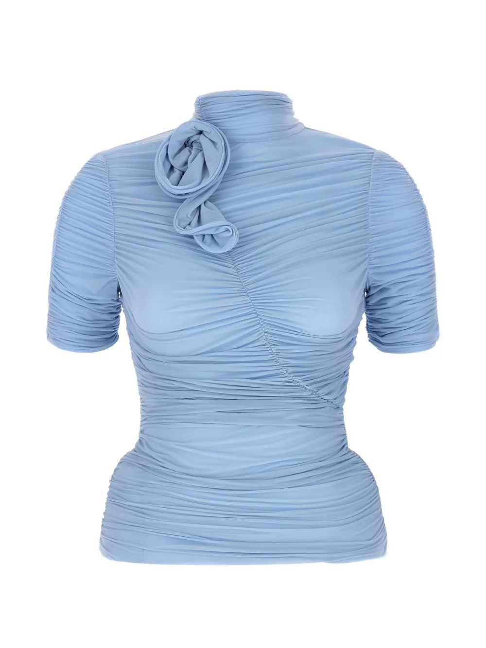 Magda Butrym floral curl silk top - Blue | Farfetch Global