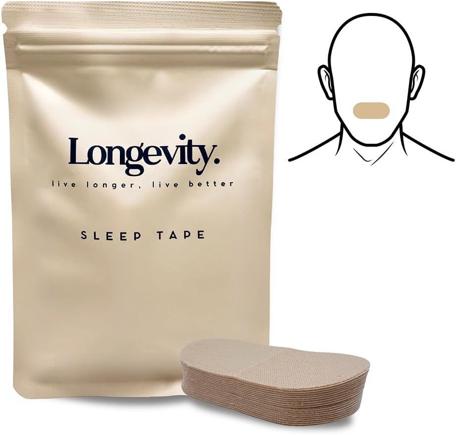 Longevity Sleep Tape - 30 Strips (Beige) - Dermatologically Tested Mouth Tape for Sleeping, Women... | Amazon (UK)