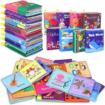 Baby Bath Books, Nontoxic Fabric Soft Baby Cloth Books, Early Education Toys, Waterproof Baby Boo... | Amazon (US)