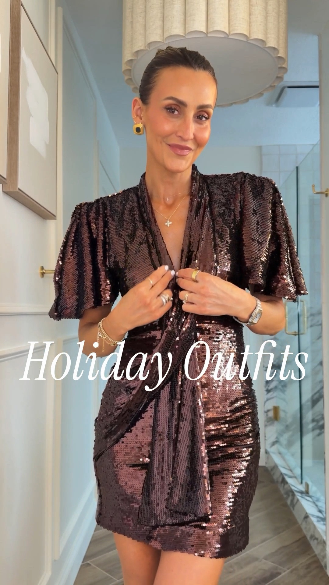 Holiday Outfit Ideas ✨🎄 comment HOLIDAY OUTFITS and I’ll send you links to shop + sizing info! 

You must be following me in order to receive the links, or you can always check my stories for direct links, highlights or go to LTK and search for @karinastylediaries 

Sequin mini dress, mini sequin skirt chunky knit, holiday outfit, velvet gown, studded jeans, jewel button velvet top, satin skirt and cashmere set, holiday outfit ideas 

#LTKootd #LTKHoliday #LTKgrwm