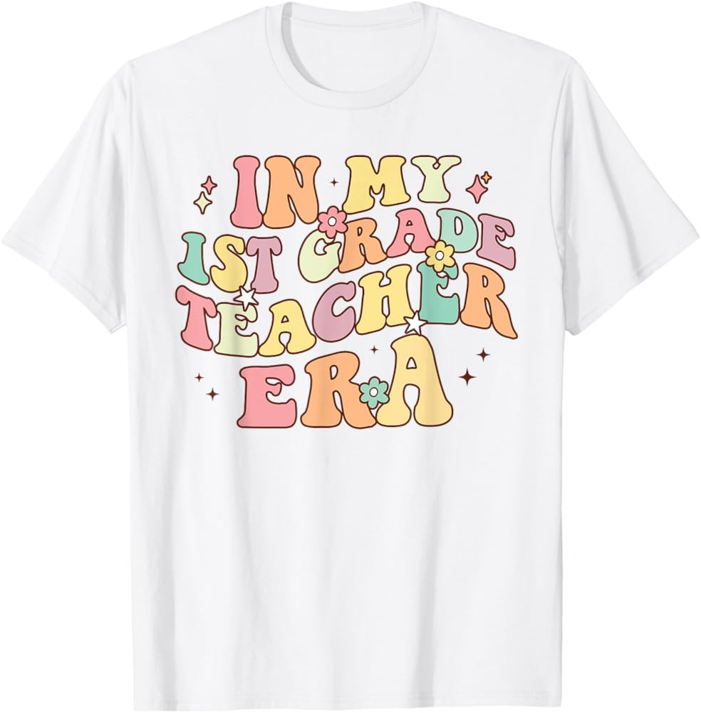In My 1st Grade Teacher Era Back To School Retro Teacher Men Women T-Shirt | Amazon (US)