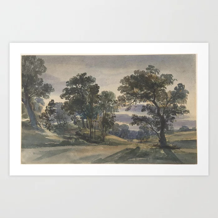 A Parkland View at Dusk Art Print | Society6