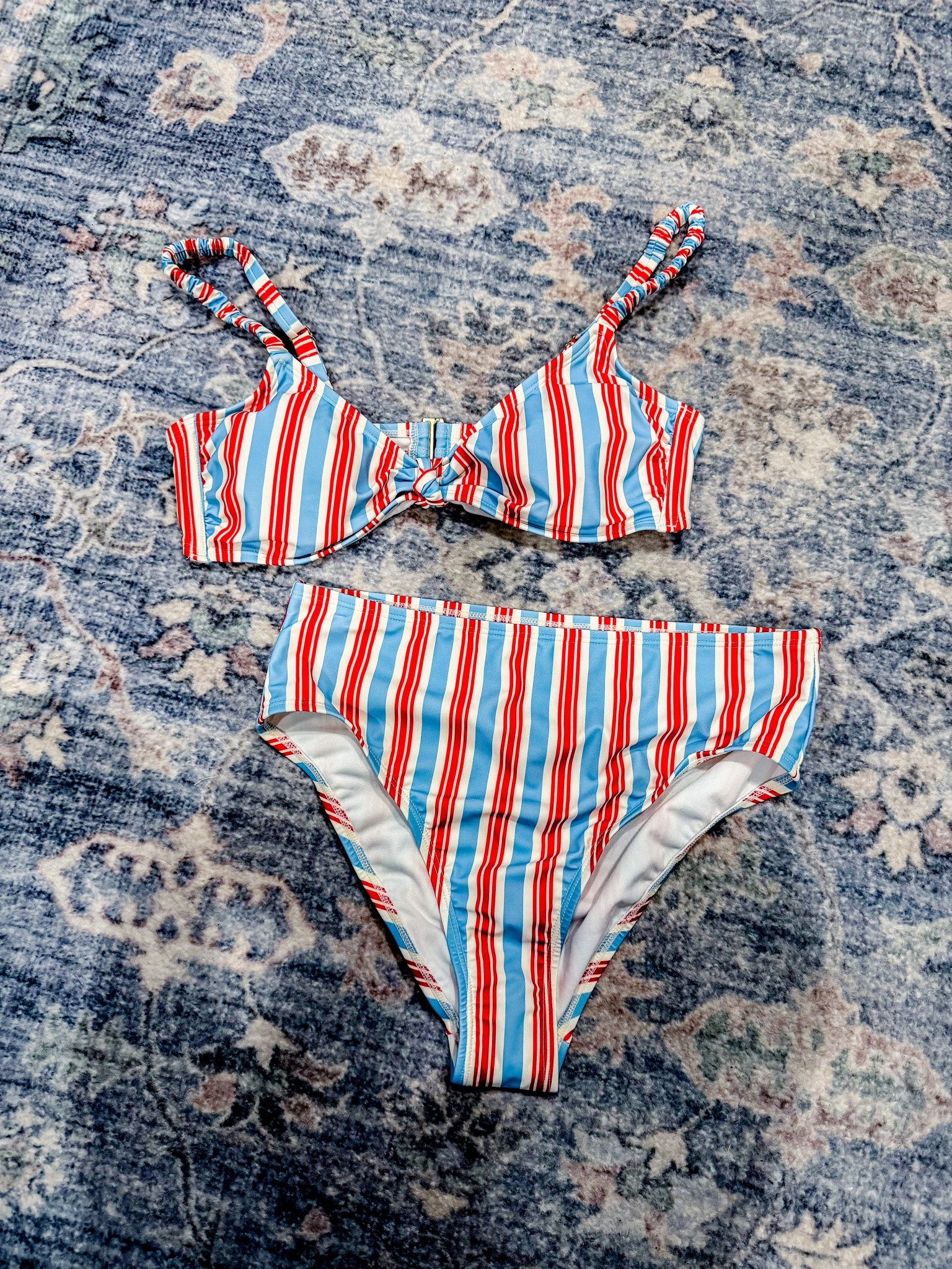 🇺🇸 New two piece swimsuit from Walmart. 
I snagged medium in both pieces. I love the full coverage bottoms. 

#LTKSwim #LTKSeasonal #LTKOver40