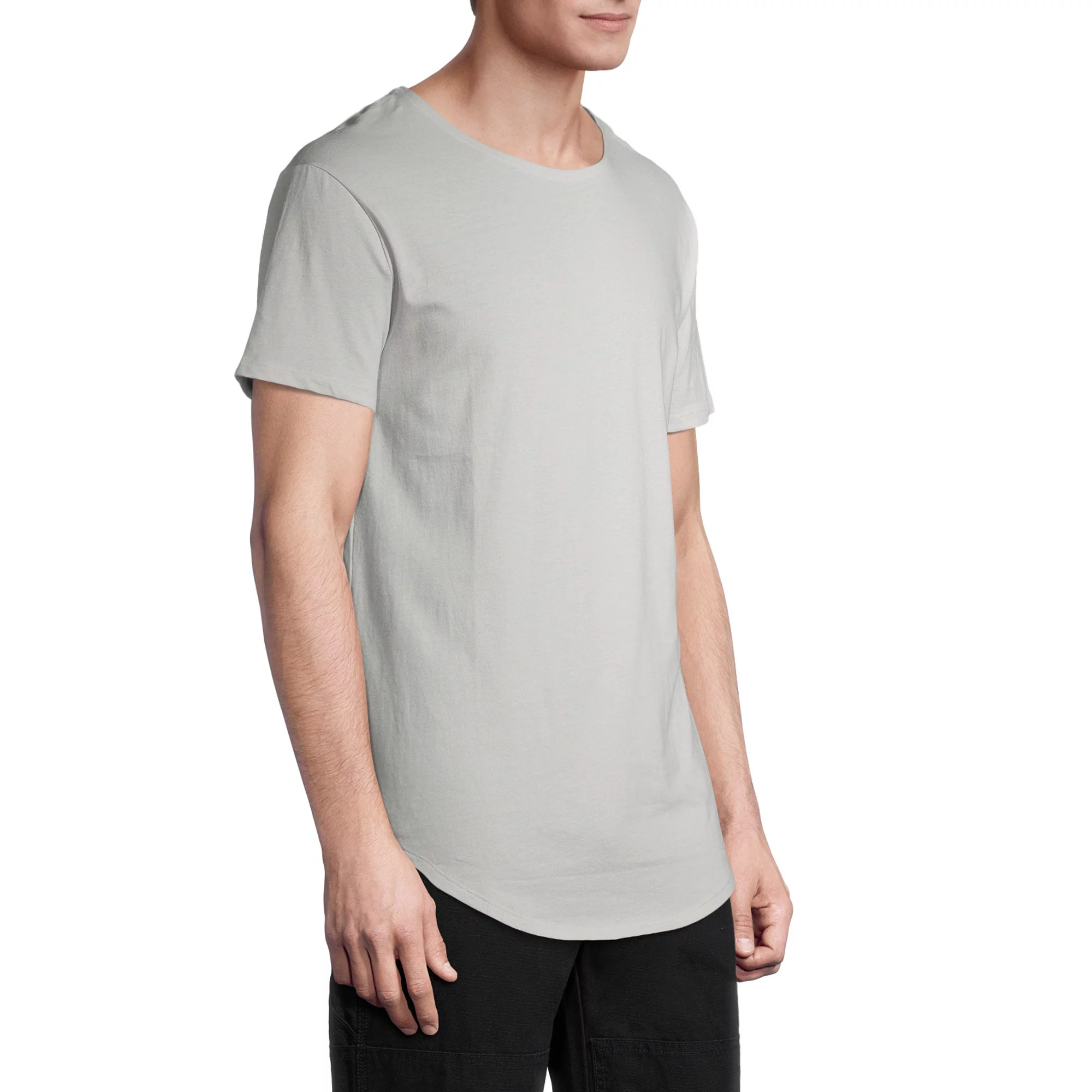no boundaries men's elongated pocket tee