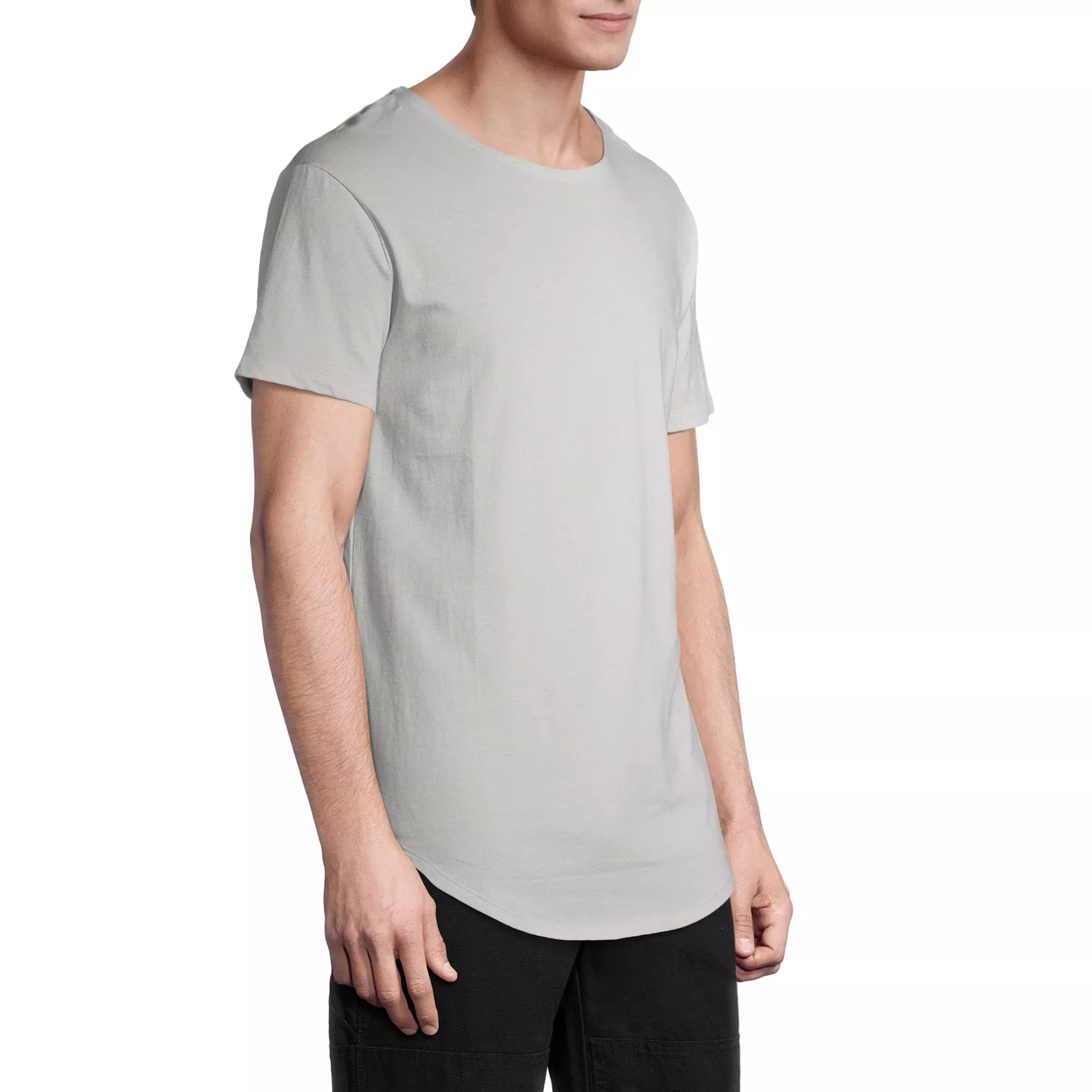 No Boundaries Men's Elongated T-Shirt with Short Sleeves, 2-Pack 