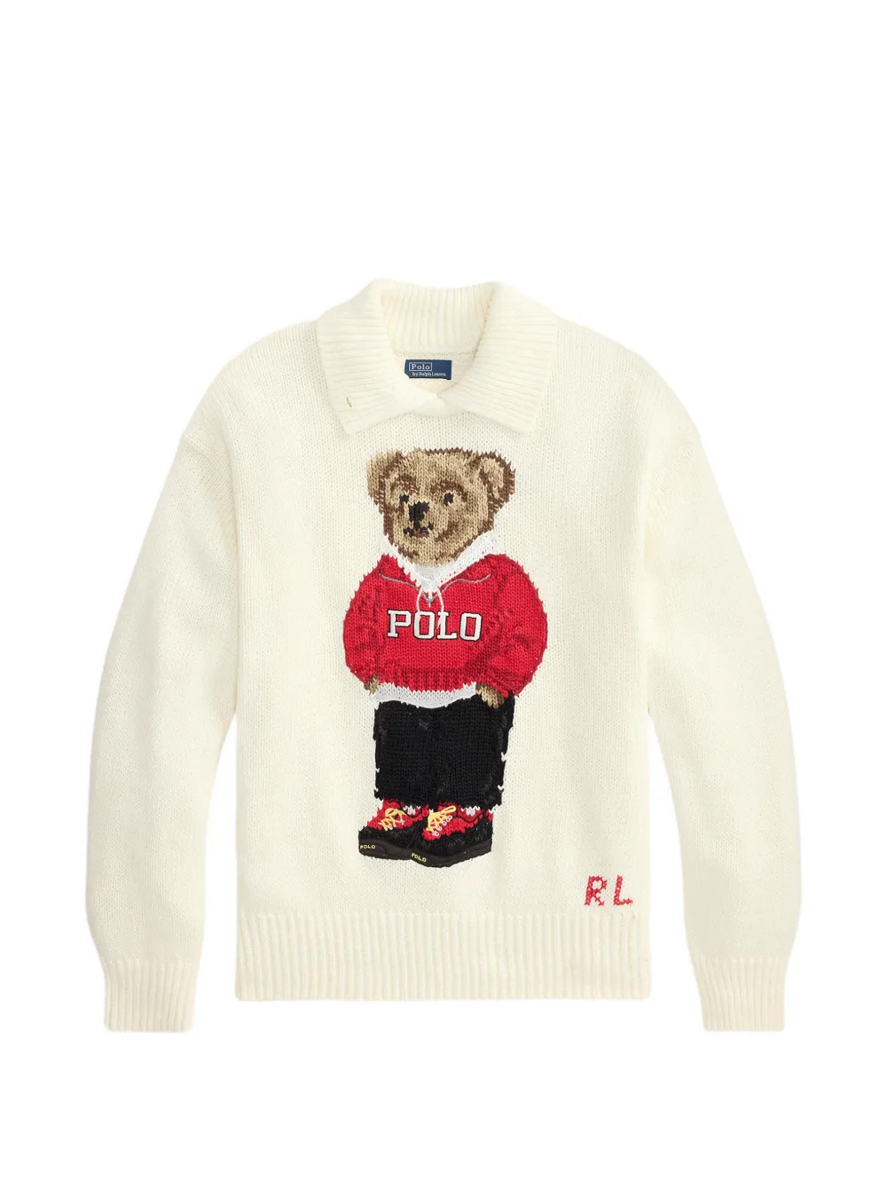 Polo Ralph Lauren Polo Bear linen-cotton sweater - Neutrals | Farfetch Global