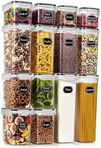 Amazon.com - Wildone Airtight Food Storage Containers Set, 14pcs BPA Free Plastic Dry Food Contai... | Amazon (US)