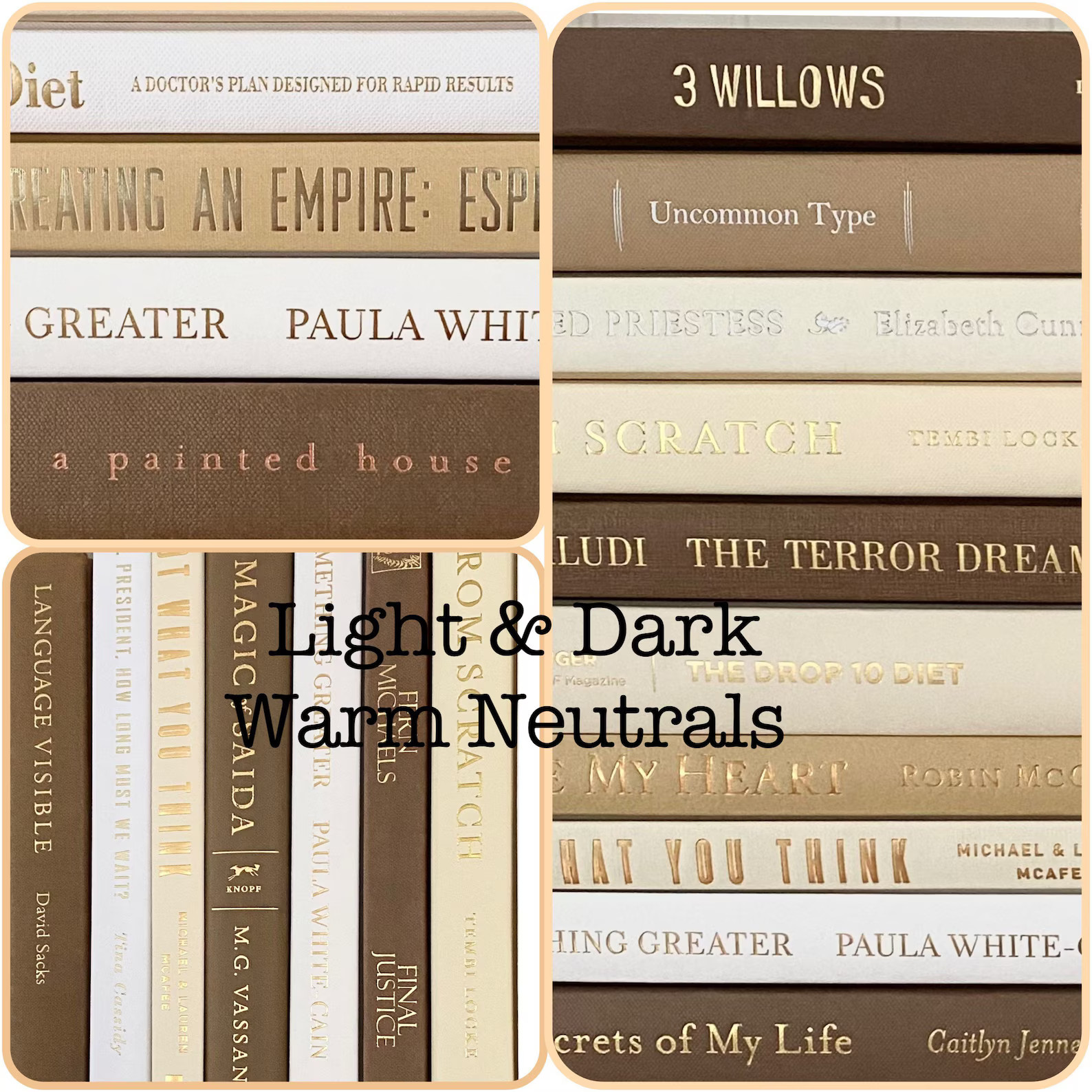 TOP SELLER, Neutral books, staging books, home decor, decorative books, bookshelf decor, modern b... | Etsy (US)