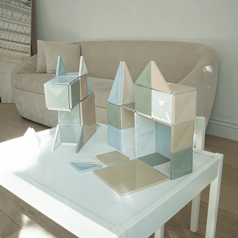 Square House 100 Piece Set 100pcs Magnet Building Tiles Clear Magnetic 3D Blocks Construction | Walmart (US)