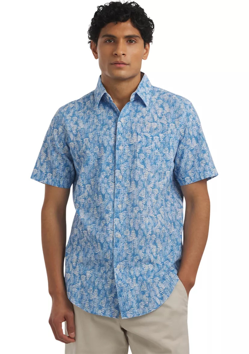 Short Sleeve Print Linen Shirt | Belk